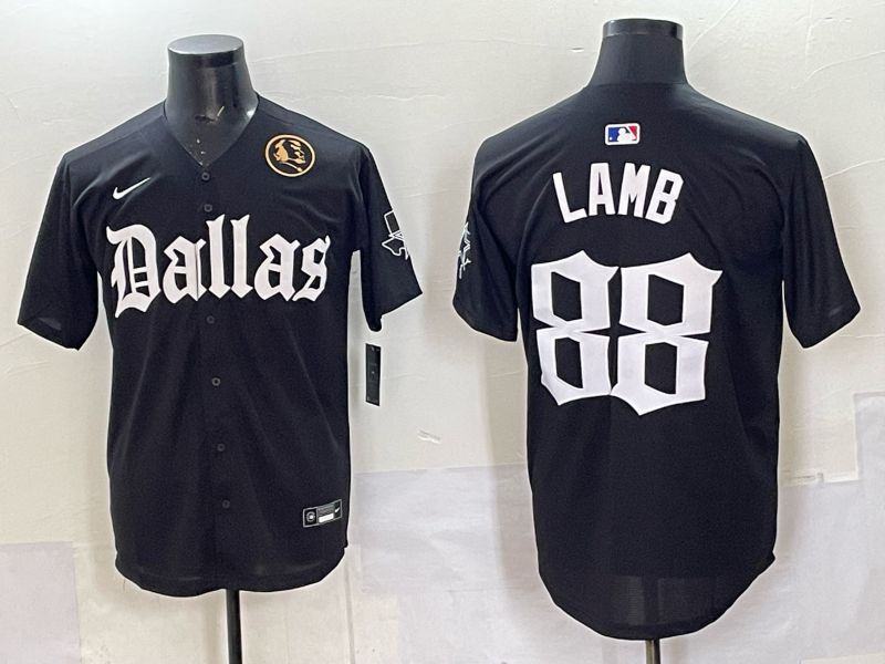 Men 2025 Nike Dallas Cowboys #88 Lamb Black 5th generation Joint Name Limited NFL Jersey 011
